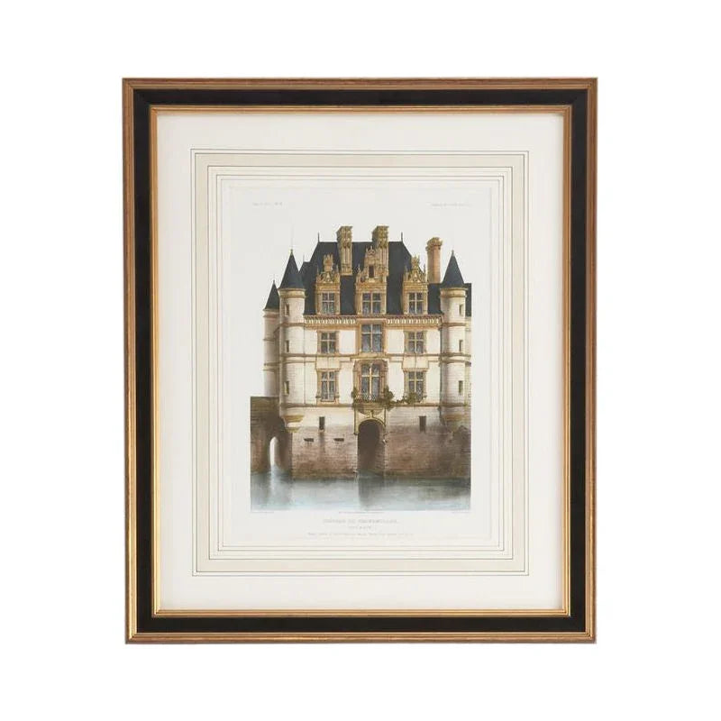 Chateau Chenunceaux Gold Framed Artwork-Framed Wall Art-Chelsea House-LOOMLAN