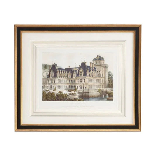 Chateau De Villandry Gold Framed Artwork-Framed Wall Art-Chelsea House-LOOMLAN
