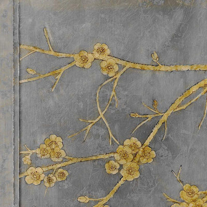 Cherry Blossom Hand Painted Grey Panel (Set of 3)-Framed Wall Art-Chelsea House-LOOMLAN