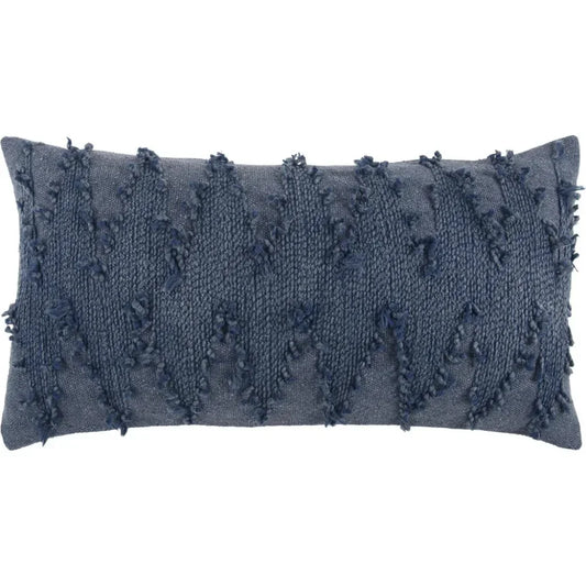 Chevron Blue Lumbar Pillow With Insert - LOOMLAN - LOOMLAN - Throw Pillows