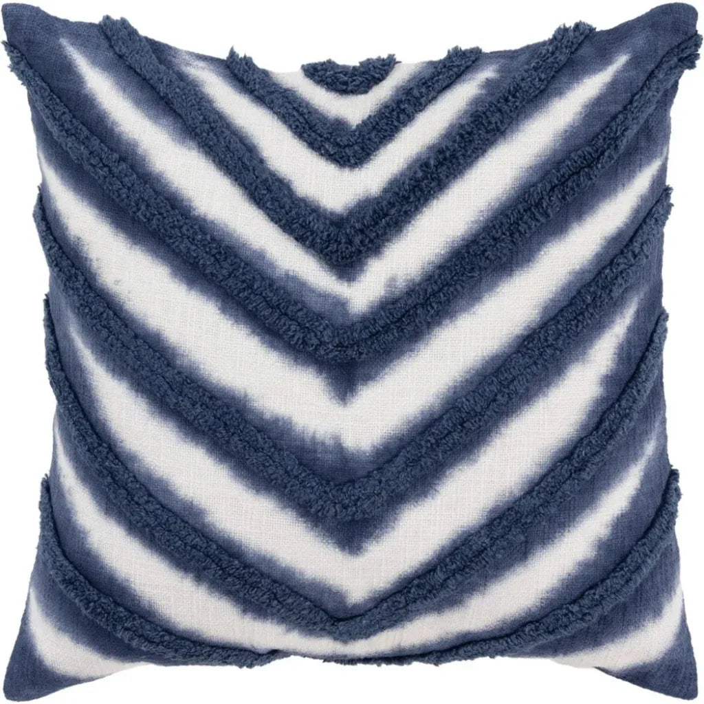 Chevron Blue Throw Pillow With Down Insert - LOOMLAN - LOOMLAN - Throw Pillows