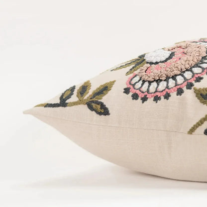 LOOMLAN Chic Embroidered Pink Couch Pillow Insert