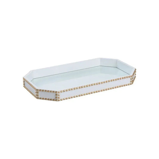 Chic Studded Wooden Tray - LOOMLAN - Chelsea House - Trays