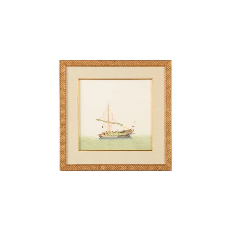 Chin Junks Hand Painted Artwork-Framed Wall Art-Chelsea House-Sail Furld-LOOMLAN