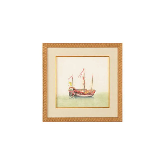 Chin Junks Hand Painted Artwork-Framed Wall Art-Chelsea House-Yellow Sail-LOOMLAN