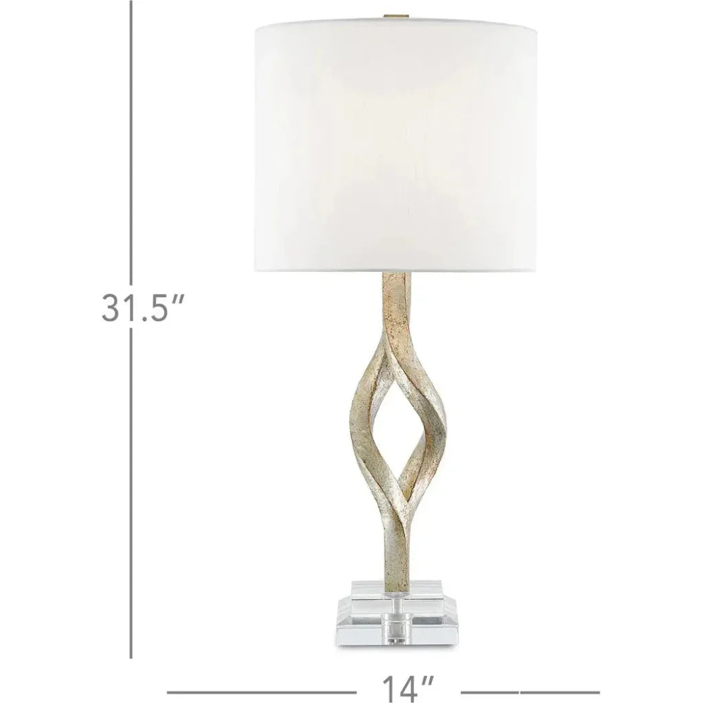 Chinois Silver Leaf Elyx Table Lamp - LOOMLAN - Currey & Co - Table Lamps