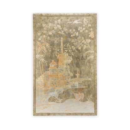 Chinoiserie Hand Painted Wood Panel-Framed Wall Art-Chelsea House-Left-LOOMLAN