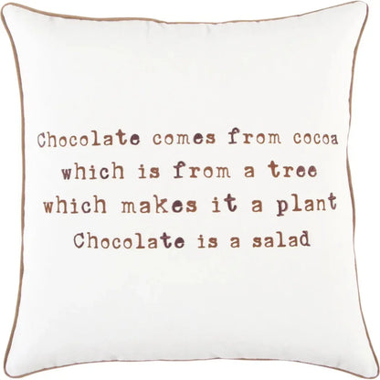 Chocolate Words Decorative Couch Pillows Down Insert - LOOMLAN - LOOMLAN - Throw Pillows