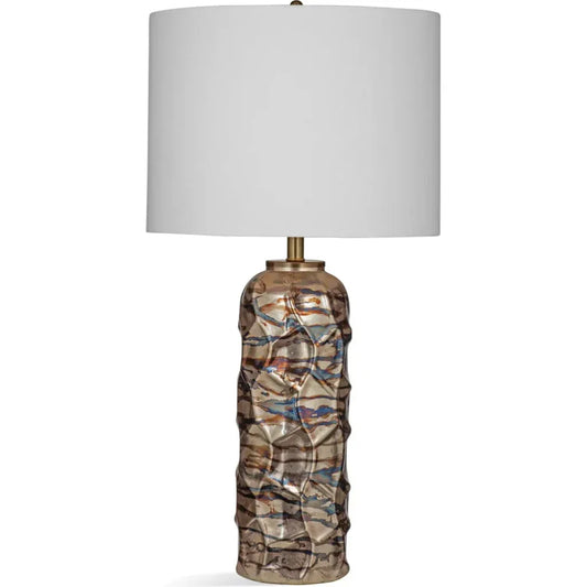 Christian Glass and Metal Brown Table Lamp - LOOMLAN - Bassett Mirror - Table Lamps