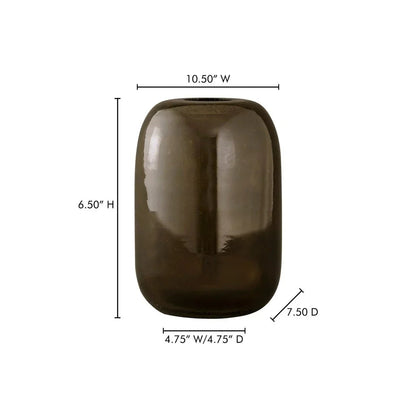 Circe Curved Cylindrical Glass Vase - LOOMLAN - Moe's Home - Vases & Jars