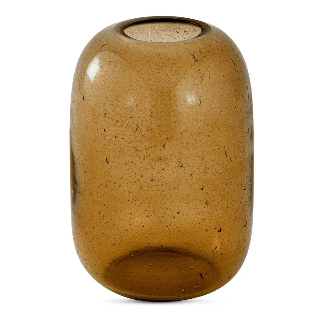 Circe Curved Cylindrical Glass Vase - LOOMLAN - Moe's Home - Vases & Jars