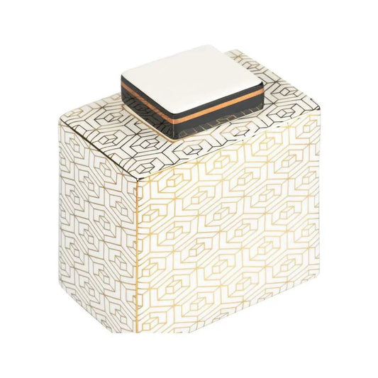 Clara White Glazed Porcelain Canister - LOOMLAN - Wildwood - Vases & Jars