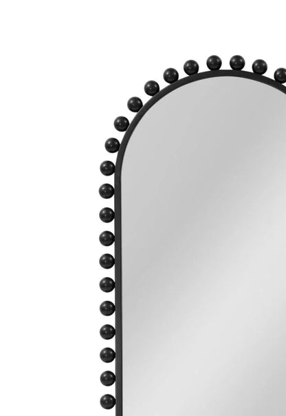 Claria Black Beaded Arched Frame Wall Mirror - LOOMLAN - Bassett Mirror - Wall Mirrors