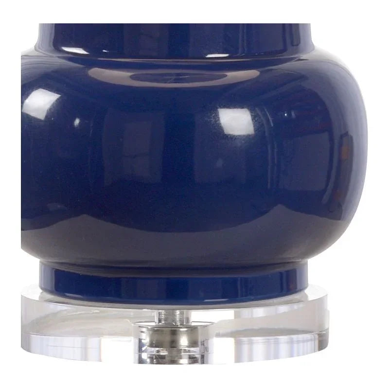Classic Blue Glazed Ceramic Table Lamp - LOOMLAN - Wildwood - Table Lamps