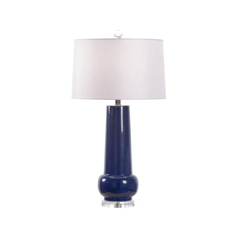 Classic Blue Glazed Ceramic Table Lamp - LOOMLAN - Wildwood - Table Lamps