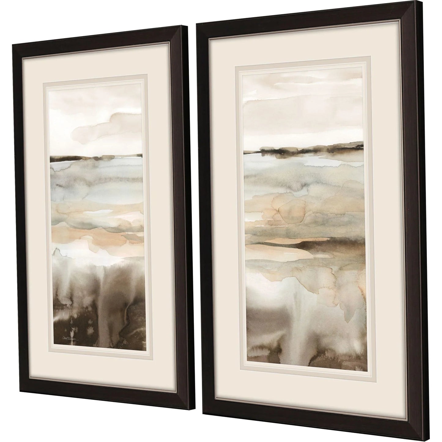 Classic Field Brown Canvas Art 2PC