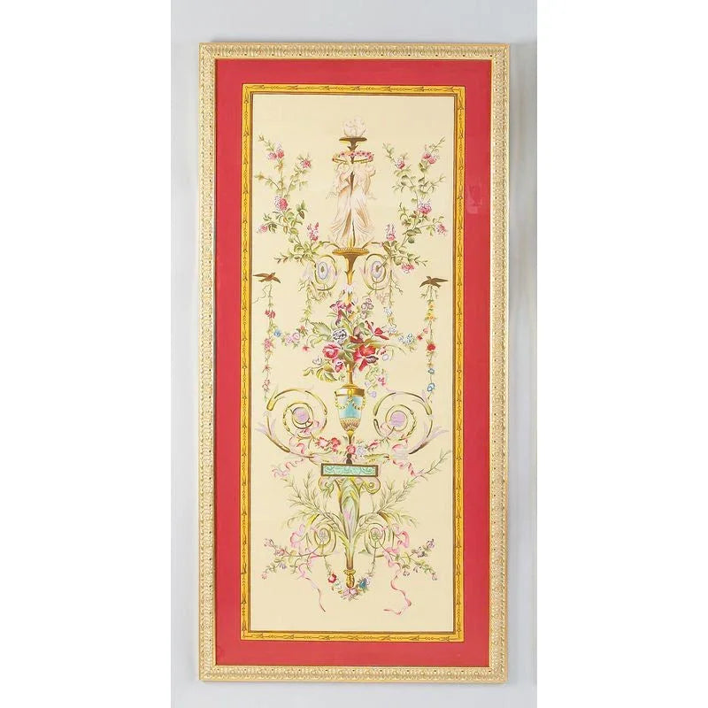 Classical Silk Pnl-A Hand Painted Artwork-Framed Wall Art-Chelsea House-LOOMLAN