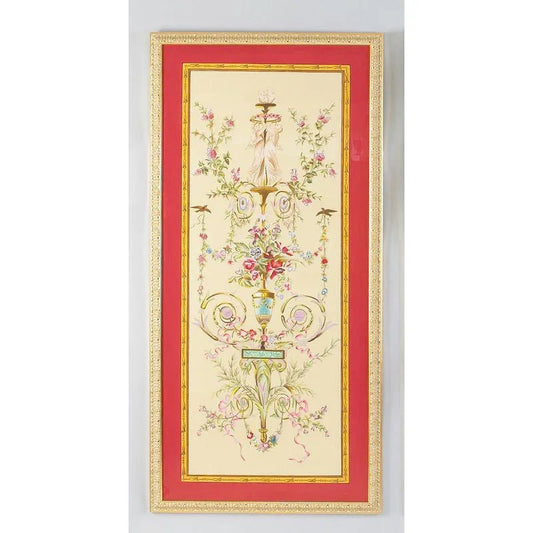 Classical Silk Pnl-A Hand Painted Artwork-Framed Wall Art-Chelsea House-LOOMLAN
