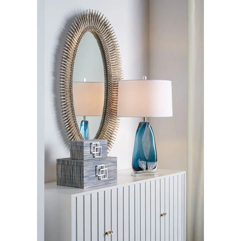 Clauseen Blue Glass Table Lamp - LOOMLAN - Wildwood - Table Lamps