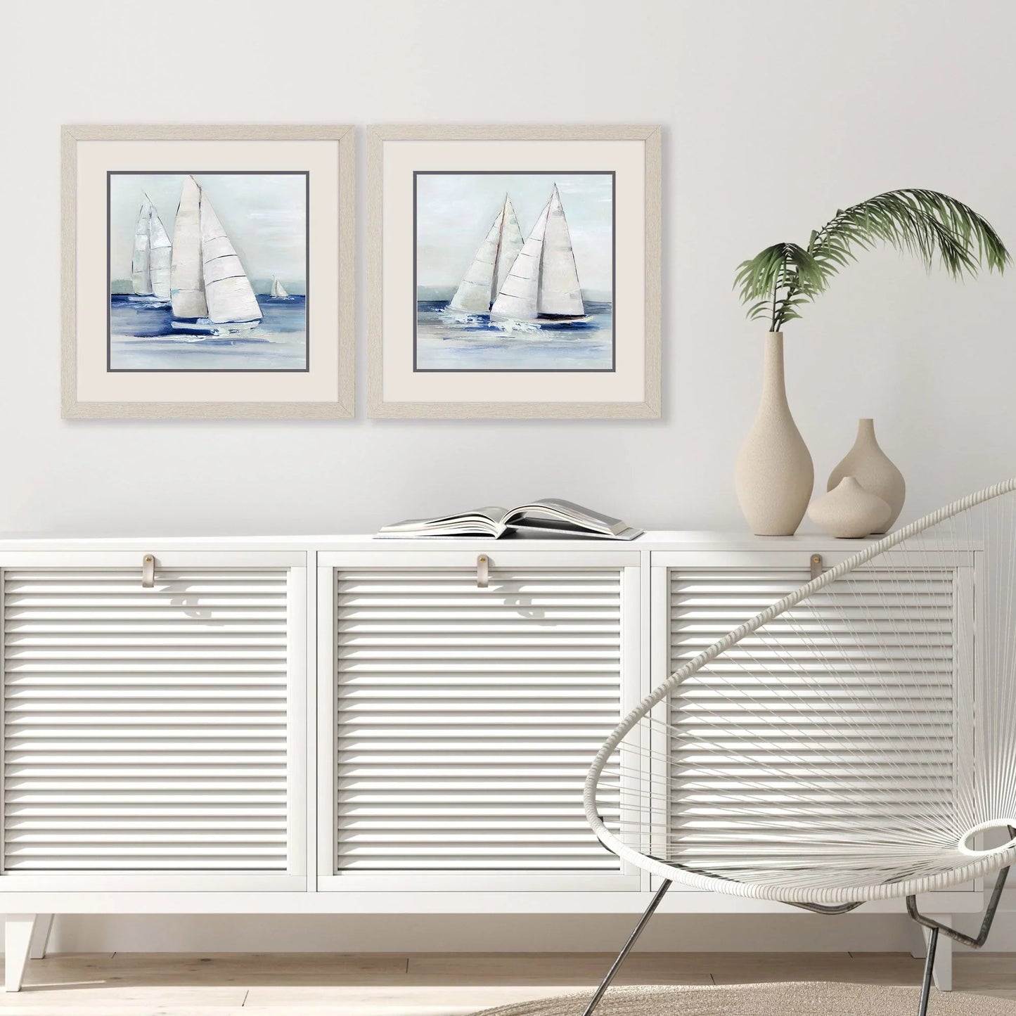 Close Sail Blue Canvas Art 2PC