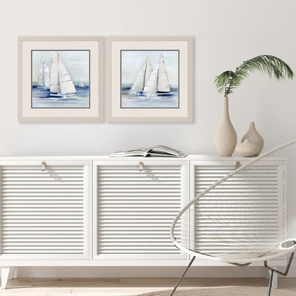 Close Sail Blue Canvas Art 2PC