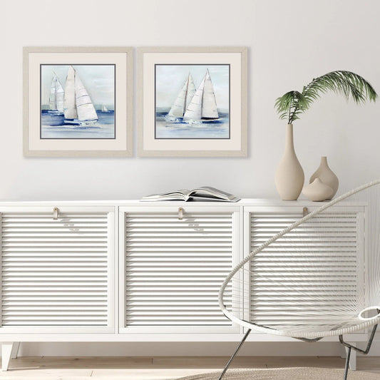 Close Sail Blue Canvas Art 2PC