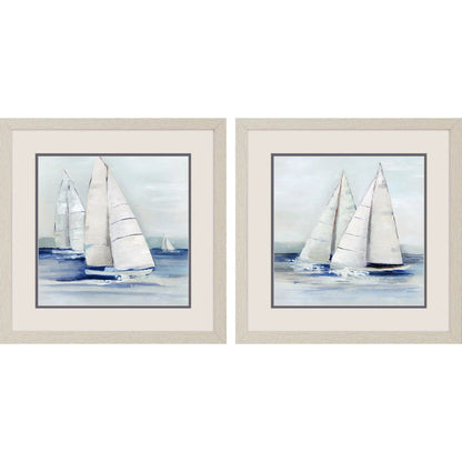 Close Sail Blue Canvas Art 2PC