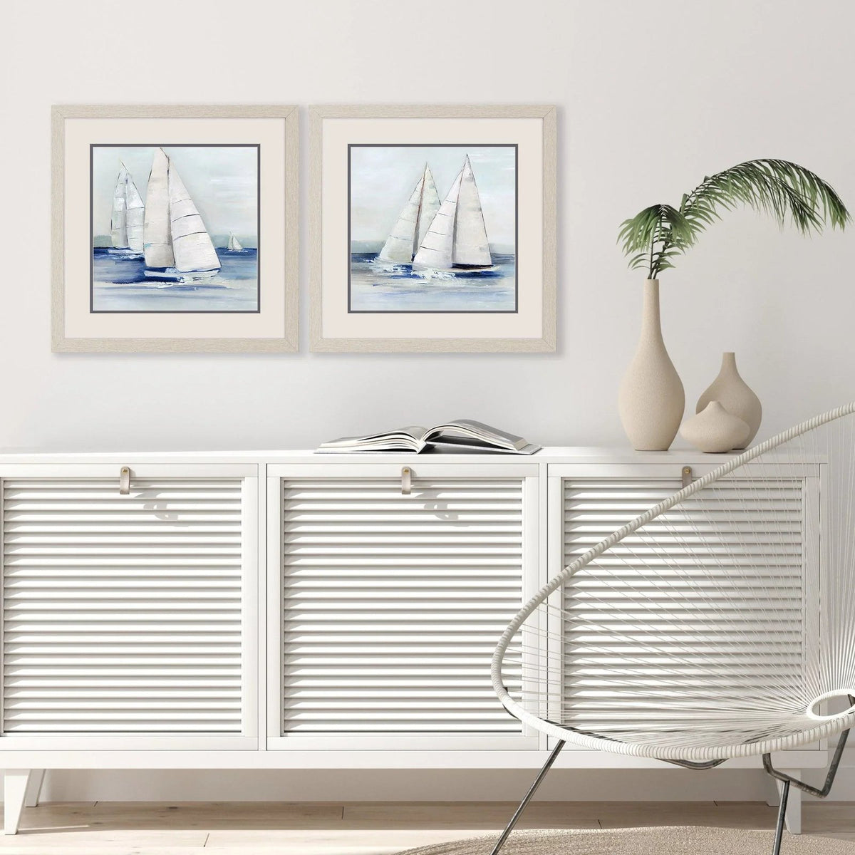Close Sail Blue Framed Wall Art 2PC -- view 2