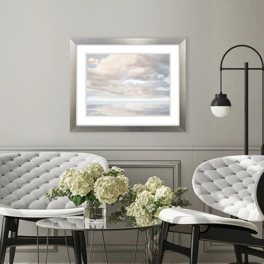Cloudscape Brushed Silver Frame Canvas Art