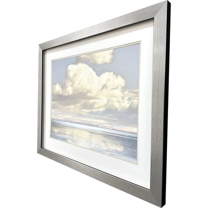 Cloudscape Brushed Silver Frame Canvas Art