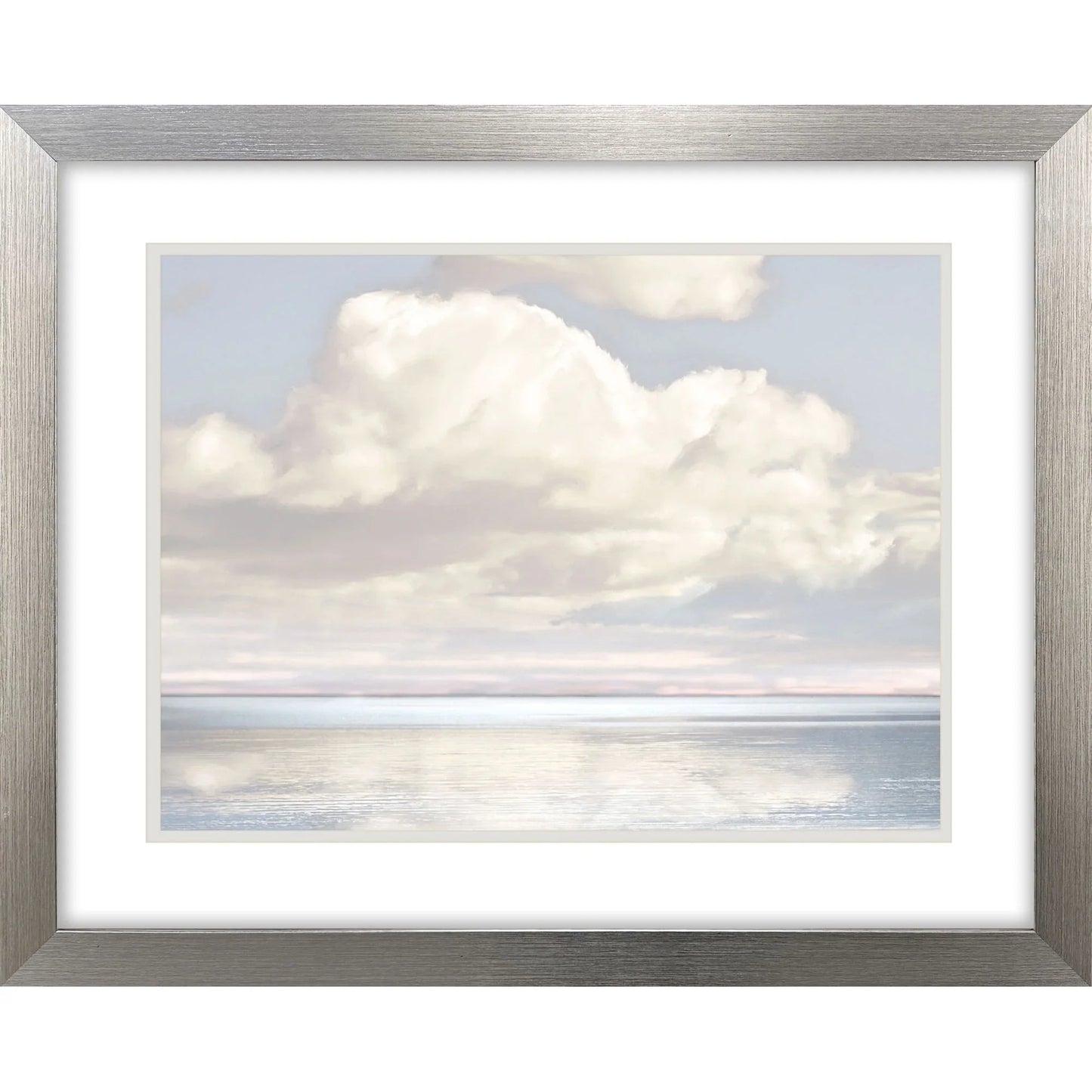 Cloudscape Brushed Silver Frame Canvas Art