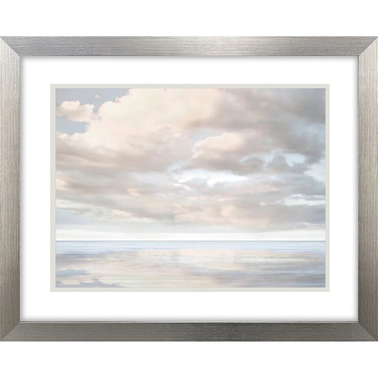 Cloudscape Brushed Silver Frame Canvas Art