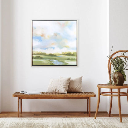 Cloudscape I Hand Assembled Blue Canvas Art