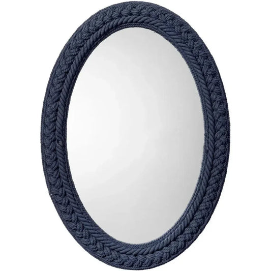 Club Cotton Rope Braided Oval Wall Mirror - LOOMLAN - Jamie Young - Wall Mirrors
