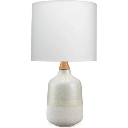 Coastal Cream Ceramic Rubber Wood Alice Table Lamp - LOOMLAN - Jamie Young - Table Lamps