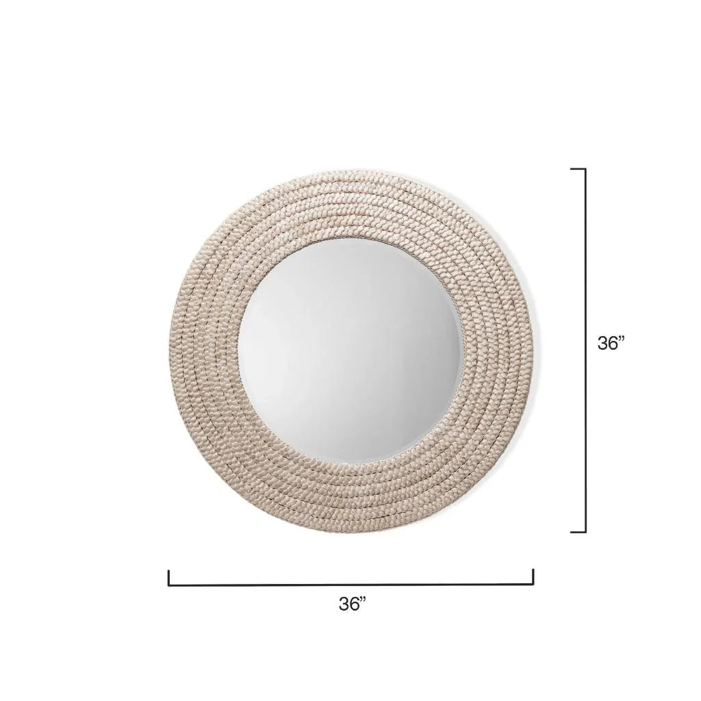 Coastal Round Seagrass Hand - Woven Meadow Wall Mirror - LOOMLAN - Jamie Young - Wall Mirrors
