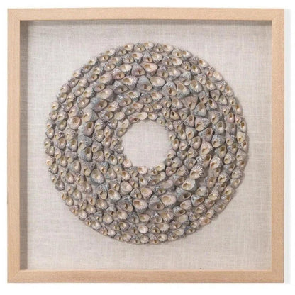 Coastal Screw Shells Pine Wood Bora Bora d Wall Art-Framed Wall Art-Jamie Young-LOOMLAN