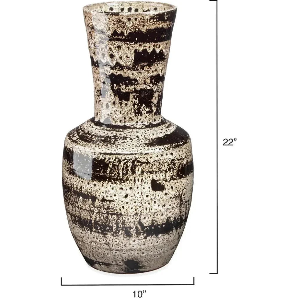 Coastal Style Beige Ceramic Jones Vase - LOOMLAN - Jamie Young - Vases & Jars