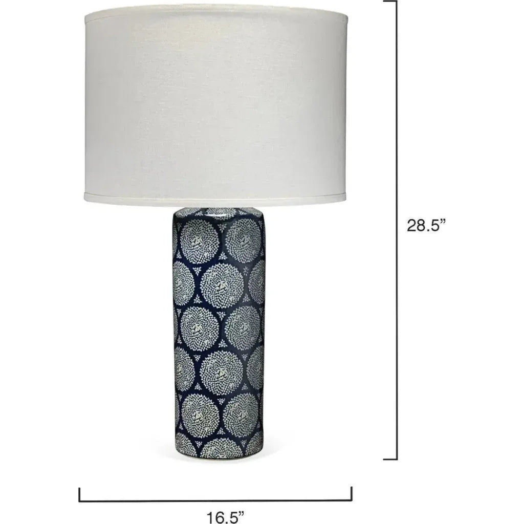 Coastal Style Blue Ceramic Neva Table Lamp - LOOMLAN - Jamie Young - Table Lamps