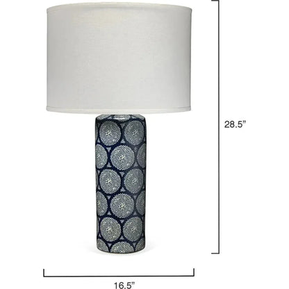 Coastal Style Blue Ceramic Neva Table Lamp - LOOMLAN - Jamie Young - Table Lamps