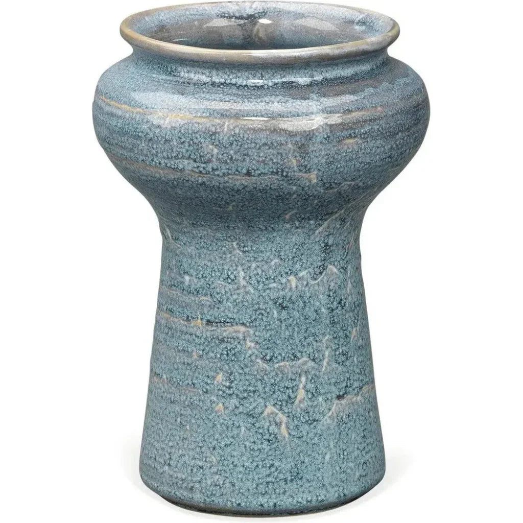 Coastal Style Blue Ceramic Snorkel Vases 2PC - LOOMLAN - Jamie Young - Vases & Jars