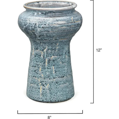 Coastal Style Blue Ceramic Snorkel Vases 2PC - LOOMLAN - Jamie Young - Vases & Jars