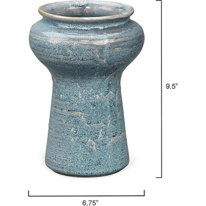 Coastal Style Blue Ceramic Snorkel Vases 2PC - LOOMLAN - Jamie Young - Vases & Jars