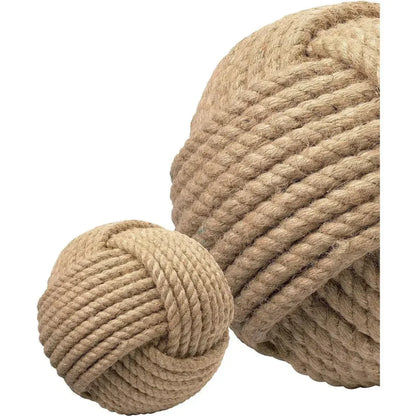 Coastal Style Brown Jute Balls (Set of 3) - LOOMLAN - Jamie Young - Statues & Sculptures