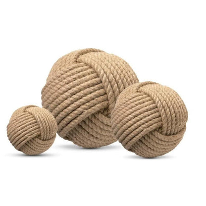 Coastal Style Brown Jute Balls (Set of 3) - LOOMLAN - Jamie Young - Statues & Sculptures