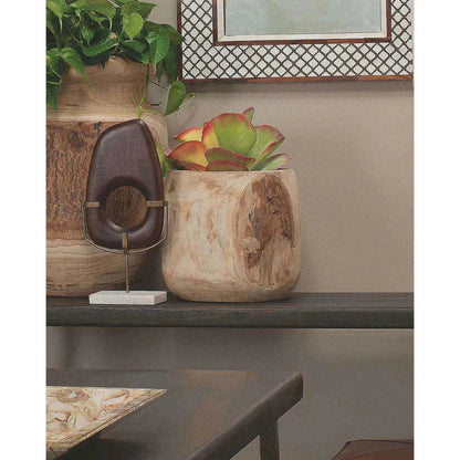 Coastal Style Brown Paulownia Wood Brea Wooden Vase - LOOMLAN - Jamie Young - Vases & Jars