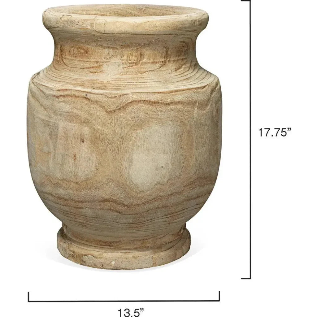 Coastal Style Brown Paulownia Wood Laguna Wooden Vase - LOOMLAN - Jamie Young - Vases & Jars