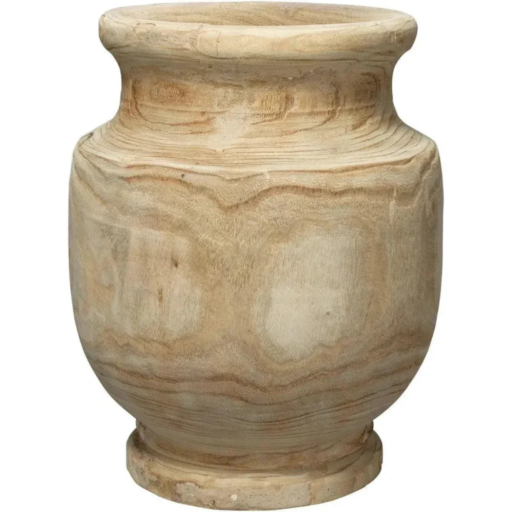 Coastal Style Brown Paulownia Wood Laguna Wooden Vase - LOOMLAN - Jamie Young - Vases & Jars