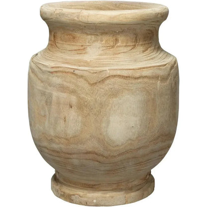 Coastal Style Brown Paulownia Wood Laguna Wooden Vase - LOOMLAN - Jamie Young - Vases & Jars
