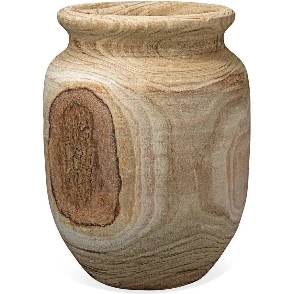 Coastal Style Brown Paulownia Wood anga Wooden Vase - LOOMLAN - Jamie Young - Vases & Jars